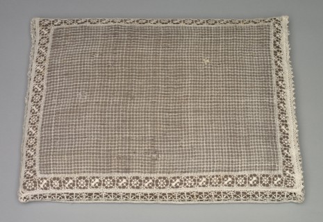 Needlepoint (Drawnwork) and Bobbin Lace Pillow Case, 17th century. Italy, Genoa, 17th century.