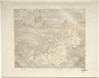 Net Menders, 1899. Jan Toorop (Dutch, 1858-1928). Etching