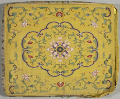 Cushion Cover, 1700s. China, 18th century. Silk, metallic thread; overall: 52.1 x 42.6 cm (20 1/2 x