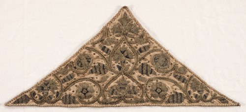 Forehead Cloth, late 1500s. England, Elizabethan Period, late 16th century. Silk, gold and silver