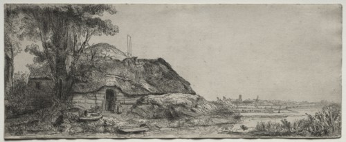Landscape with a Cottage and a Large Tree, 1641. Rembrandt van Rijn (Dutch, 1606-1669). Etching and