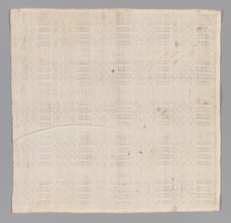 White Linen Textile, c. 1800. America, Connecticut, early 19th Century. Linen; average: 28.3 x 28.6