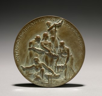 Medal: Ontario Sends Greetings to the Sea (reverse), 1800s-1900s. Lorado Taft (American, 1860-1936)
