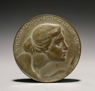 Medal: Ontario Sends Greetings to the Sea, 1800s-1900s. Lorado Taft (American, 1860-1936). Bronze;