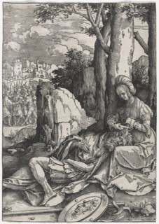The Power of Women: Samson and Delilah, c. 1512. Lucas van Leyden (Dutch, 1494-1533). Woodcut;