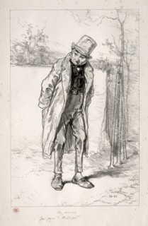 Physionomies Parisiennes:  Au Marais.  Ici, Azor! ici!, 1857-58. Paul Gavarni (French, 1804-1866).