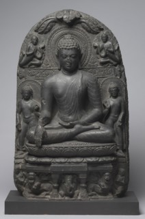 Buddha Calling on Earth to Witness, 800s. Northeastern India, Bihar, Tetravan, Pala Period