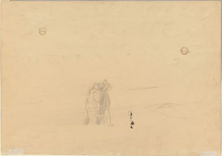 Figures in a Landscape (verso), c. 1919. Jean Louis Forain (French, 1852-1931). Black crayon;