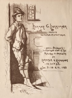 Printed Announcement of an Exhibition of Pictures and Portraits by Herman G. Herkomer, 1883. Herman