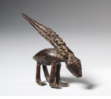 Gold Weight :  Antelope, 1800s. Guinea Coast, Ghana, Asante, 19th century. Brass, bronze; overall:
