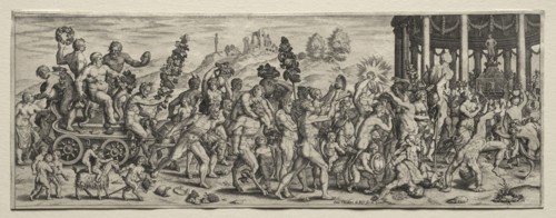 Triumph of Bacchus. Theodor de Bry (Flemish, 1528-1598). Engraving