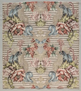 Fragment, 1715-1725. France, 18th century, Period of Louis XV (1723-1774). Silk, gold and silver