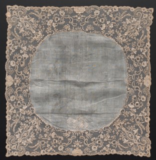 Handkerchief, early 1800s. France, early 19th century. Embroidery: linen; overall: 48.2 x 48.8 cm