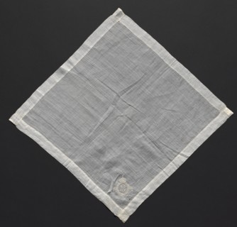 Handkerchief, 1800s. France, 19th century. Embroidery: linen; overall: 39.3 x 39.3 cm (15 1/2 x 15