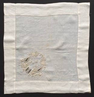 Embroidered Linen Handkerchief, 19th century. Spain, Teneriffe, 19th century. Embroidery: linen;