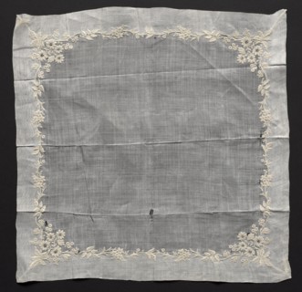 Embroidered Handkerchief, late 19th century. Switzerland, late 19th century. Embroidery: linen;