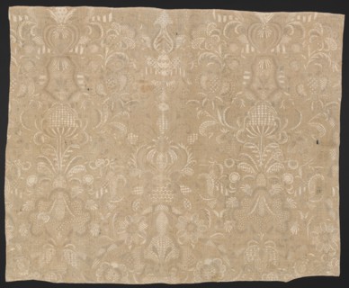 Fragment of Embroidered Cloth, 1700s. England or Ireland, 18th century. Embroidery; cotton;