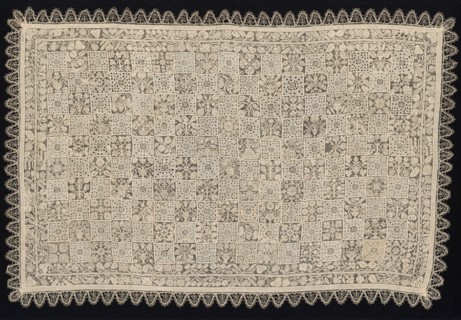 Cloth with One Figure of a Woman Carrying a Cross Surrounded by Floral and Vegetal Patterns, 18th