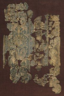 Silk fragment, 1100s. Egypt or Iran, Ayyubid period, 1100s. Lampas: silk