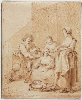 The Poultry Woman, second half 18th century. Hendrik Meijer (Dutch, 1737-1793). Pen and brown ink