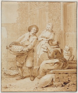 The Fish Monger, second half 18th century. Hendrik Meijer (Dutch, 1737-1793). Pen and brown ink and