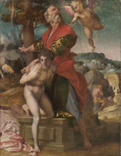 The Sacrifice of Isaac, c. 1527. Andrea del Sarto (Italian, 1486-1530). Oil on wood; framed: 208 x