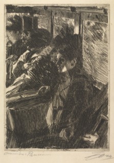 Omnibus, 1892. Anders Zorn (Swedish, 1860-1920). Etching