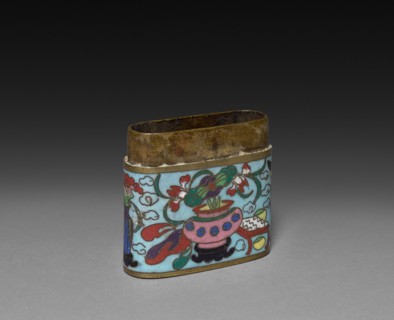 Cloisonne Opium Box, c 1800s. Japan, 19th century. Cloisonne enamel; overall: 4.5 x 1.9 cm (1 3/4 x