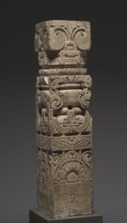 Monolithic Pillar, 600s-700s. Northern India, Mathura, early medieval period, 7th-8th century. Red