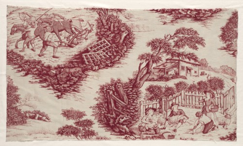 Fragment of Printed Cotton, c. 1785 - 1790. England, late 18th century. Copperplate printed cotton;