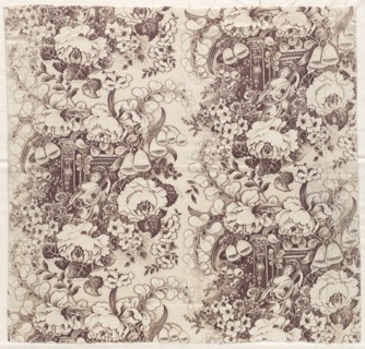 Roller-Printed Cotton with Design of Woman Playing a Lute, early 1800s. England, early 19th century
