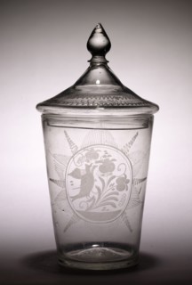Flip Glass, late 1700s. America, 18th century. Glass; diameter: 11.2 cm (4 7/16 in.); overall: 26 x