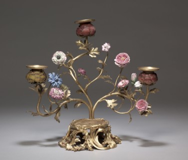 Candelabrum with Parrot (Candelabrum), c. 1750. France, style of Louis XV, 18th century. Gilt