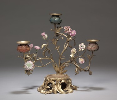 Candelabrum with Parrot (Candelabrum), c. 1750. France, style of Louis XV, 18th century. Gilt