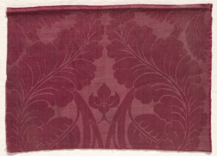 Damask with Leaf and Floral Design, 1700s - 1800s. England, 18th-19th century. Damask; wool;