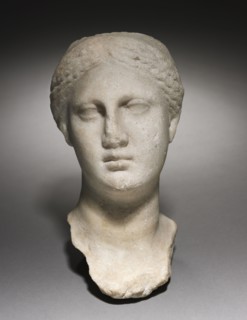 Head of a Woman, 400-200 BC. Greece, 4th-3rd Century BC. Marble; overall: 19.1 x 11.5 cm (7 1/2 x 4