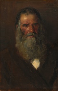 Study of the Head of an Old Man, 1883. Vladimir Egorovic Makovskij (Russian, 1846-1920). Oil on
