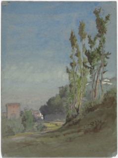 Albano, Italy, c. 1872. George Inness (American, 1825-1894). Watercolor with gouache over graphite;