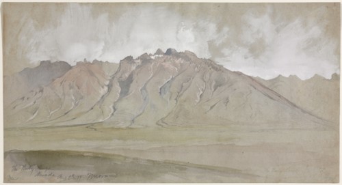The Ruby Range, Nevada, 1879. Thomas Moran (American, 1837-1926). Watercolor, gouache and graphite;