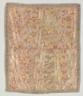 Table Cover, 18th century. Italy, 18th century. Brocade; silk and metal; average: 101.6 x 84.5 cm