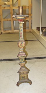 Candleholder, 1700s. Italy, Florence, 18th century. Carved and painted wood; overall: 78.7 cm (31