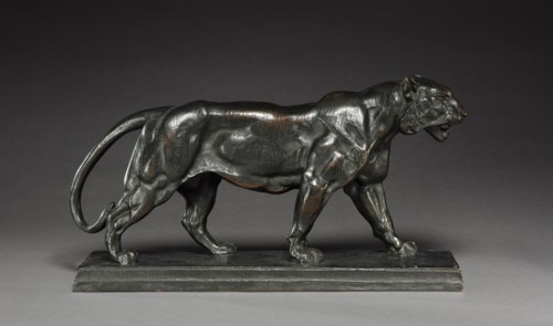 Walking Tiger, c. 1836. Antoine-Louis Barye (French, 1796-1875). Bronze; overall: 21 x 40.3 cm (8