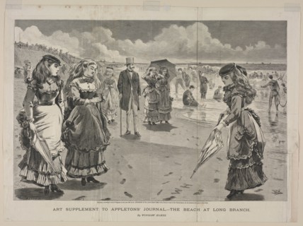 The Beach at Long Branch, 1869. Winslow Homer (American, 1836-1910). Wood engraving