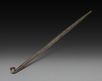Tobacco Pipe, 19th century. Japan, Edo Period (1615-1868). Silver; overall: 28.4 cm (11 3/16 in.).