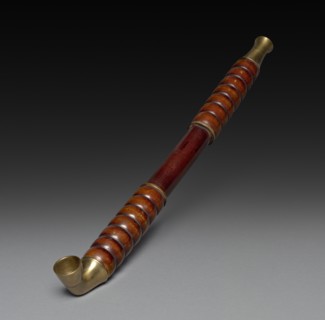 Tobacco Pipe, 19th century. Japan, Edo Period (1615-1868). Bamboo, metal, and brass; overall: 27.4