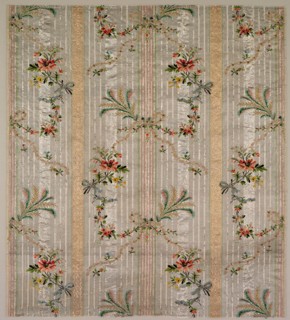Taffeta, 1774-1793. France, 18th century, Period of Louis XVI (1774-1793). Taffeta, brocaded and