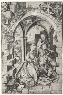 The Nativity. Martin Schongauer (German, c.1450-1491). Engraving