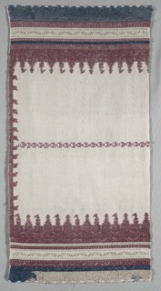 Embroidered Pillow Case, 19th century. Morocco, Salé, 19th century. Embroidery: silk on cotton