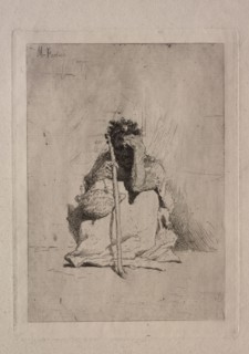 Seated Beggar. Mariano Fortuny y Carbó (Spanish, 1838-1874). Etching