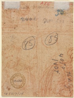 Fragment of Two Figures (verso), 16th century. Italy, 16th century. Red chalk; sheet: 12 x 9.1 cm